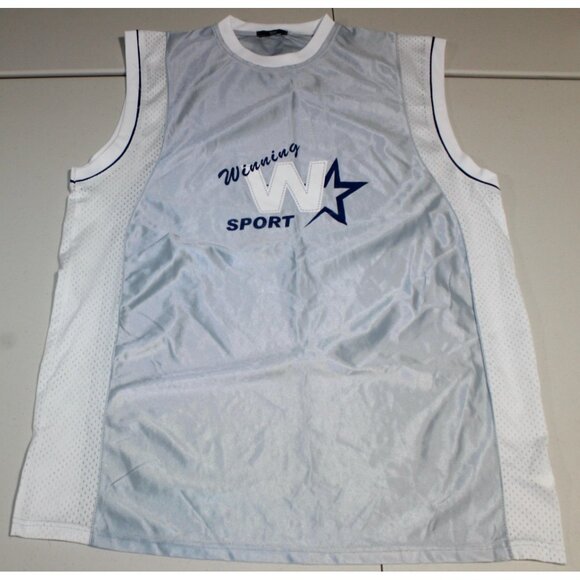 Vintage Winning Sport Basketball Sleeveless Tank Top Jersey Large Gray - Picture 1 of 3